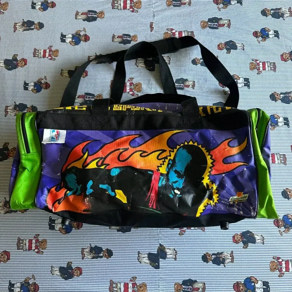 Vintage 90s NBA Gatorade Duffle Gym Bag Michael Jordan Frank Kozik Promo